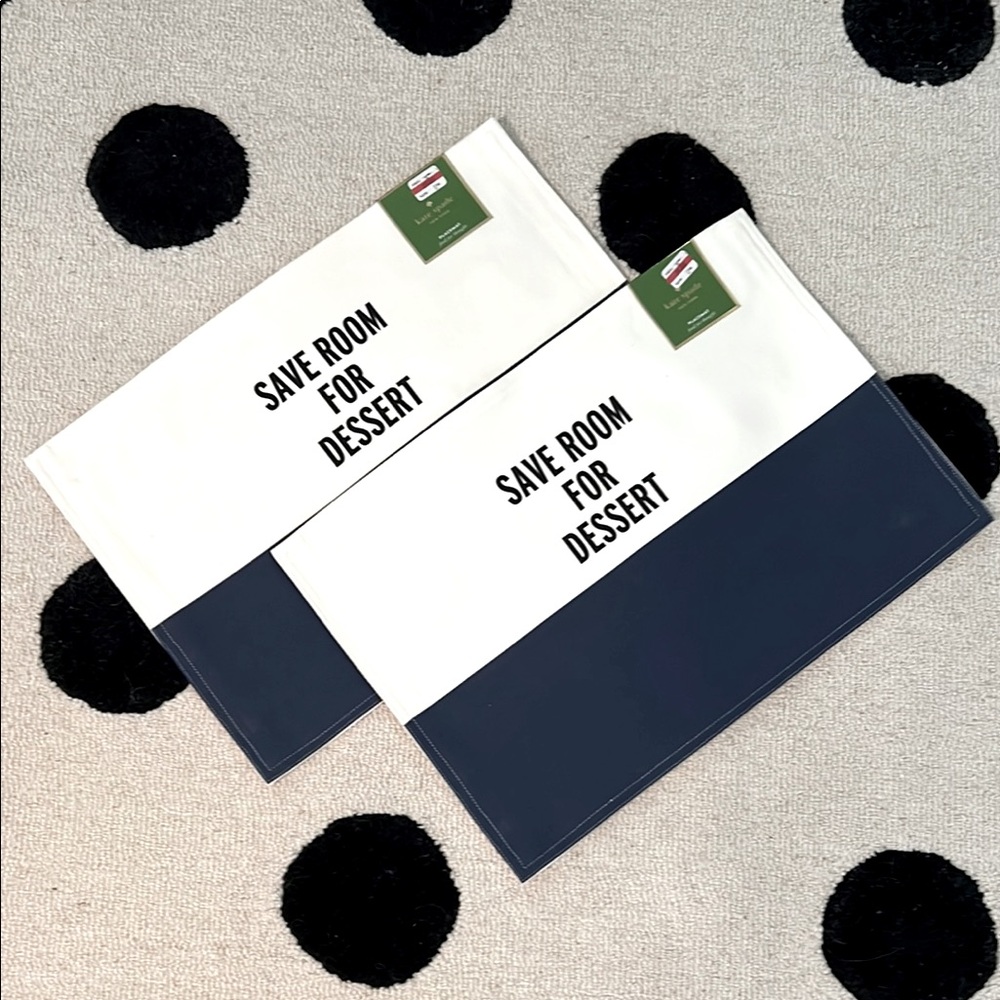 NWT Kate Spade Navy and Off White Placemats - Set of 2